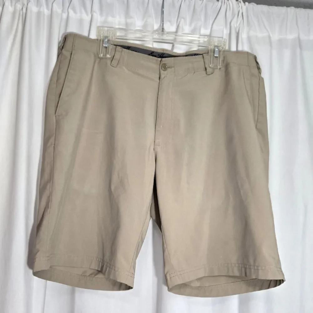 Ben Hogan Golf Performance 50 UPF sun protection tan shorts sz 38 10